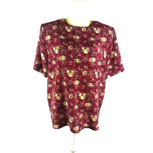 Modern Essential Women's Suit Dress Shirt Blouse Short Sleeve Size 18W Red...